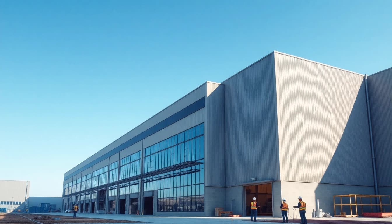 Magazzino industriale moderno che mostra il Prezzo Capannone in un ambiente dinamico.