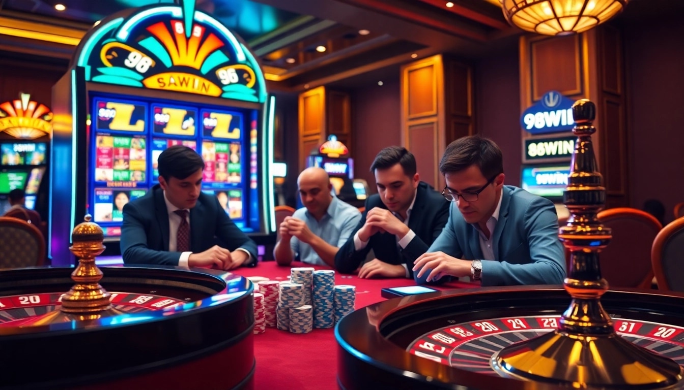 Experience 98WIN with thrilling poker play and vibrant casino atmosphere.