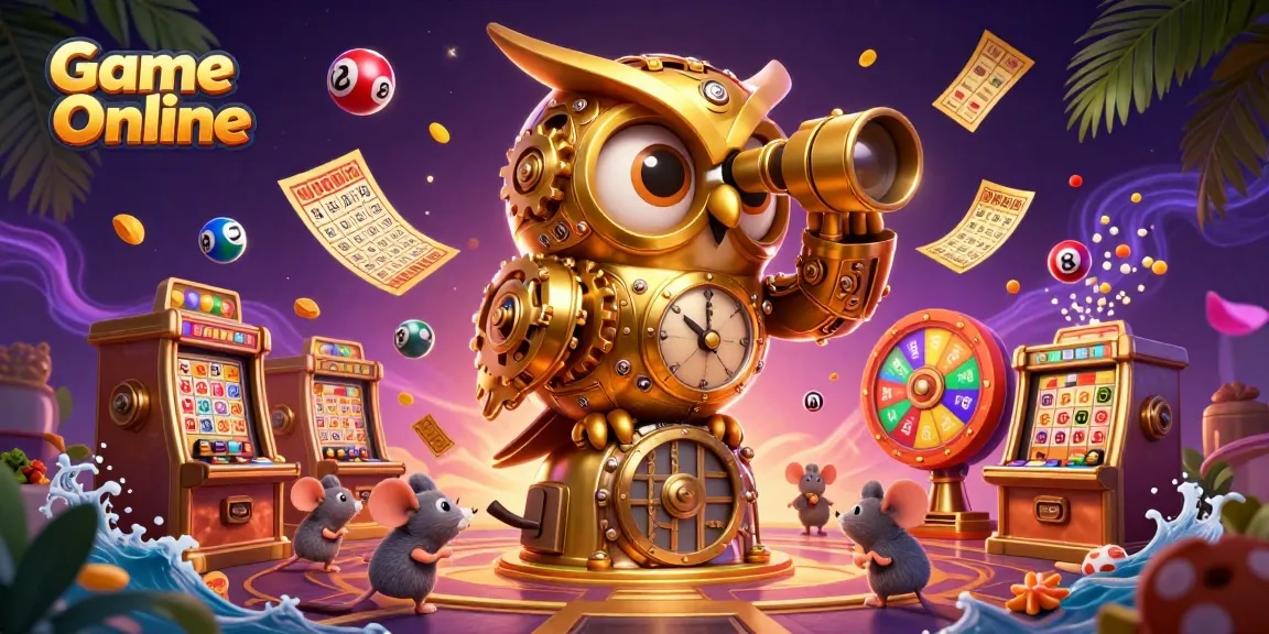 Engage in Game Online excitement with vibrant casino characters and colorful lottery elements.