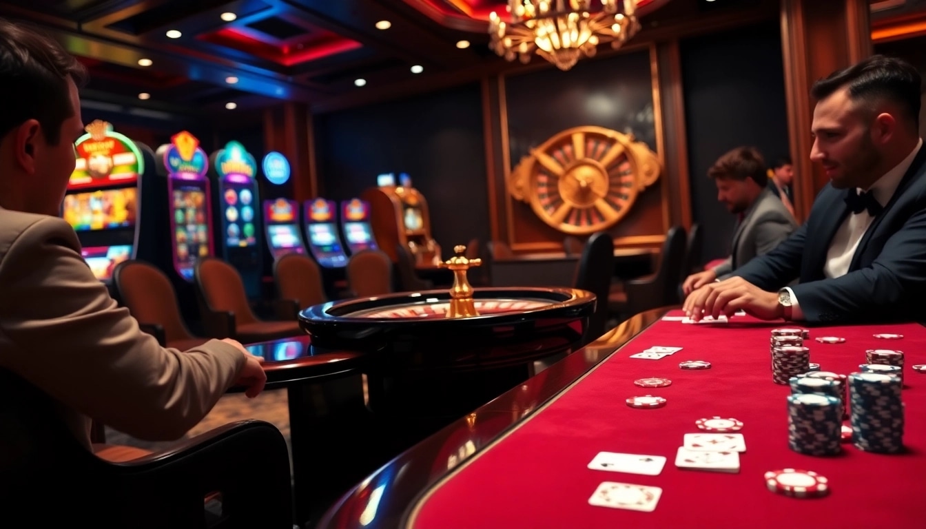 Players strategizing at a poker table showcasing the excitement of https://rr88.navy/.