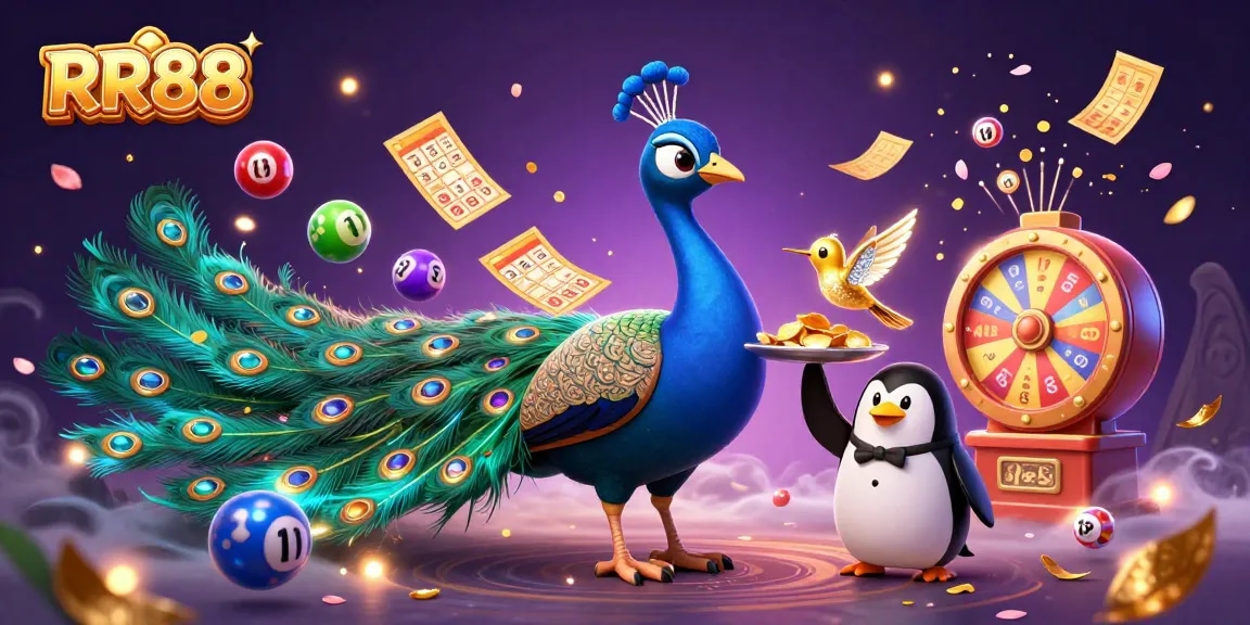 Engage with RR88 interactive lottery games featuring vibrant characters and colorful balls.