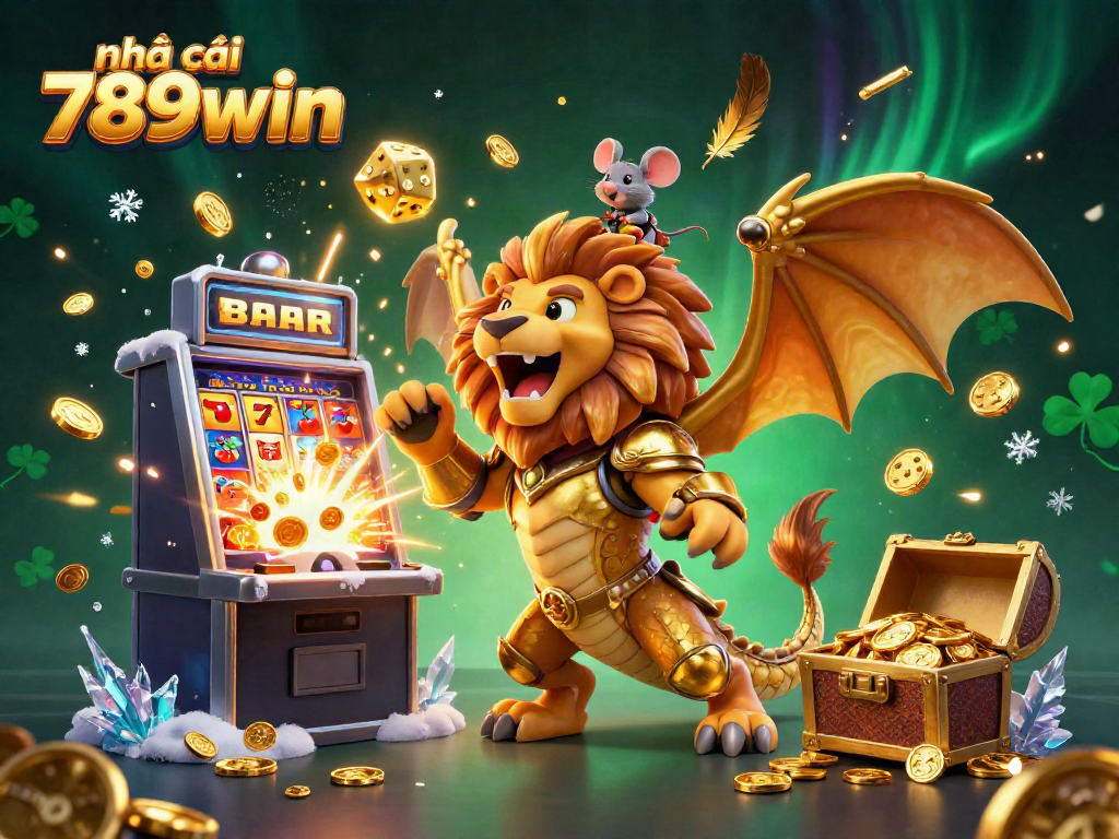 Engage with the vibrant world of nhà cái 789win through an alluring illustration of casino elements and characters.