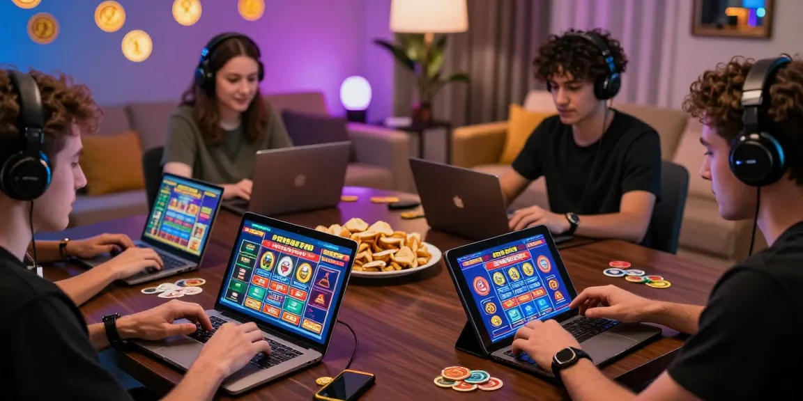 https://euf.co.uk engaging online gaming scene with players enjoying credit card casinos and colorful graphics in cozy setting