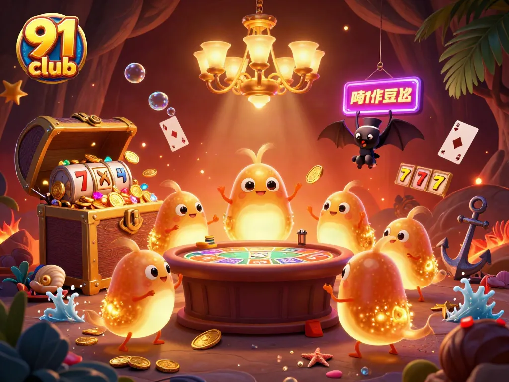Engaging glowworms illuminate the 91 club casino scene, enhancing the gaming atmosphere with vibrant imagery.