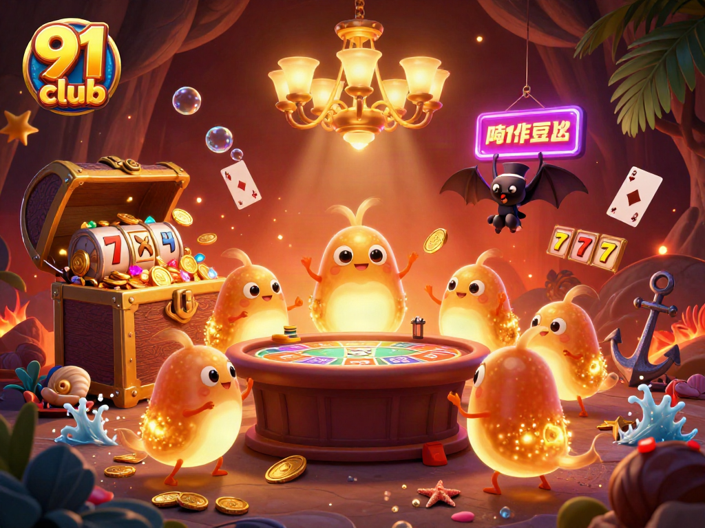 Engaging glowworms illuminate the 91 club casino scene, enhancing the gaming atmosphere with vibrant imagery.