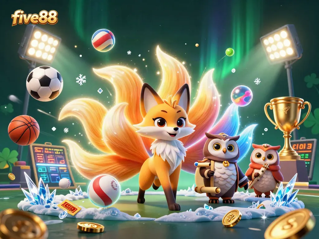 Engage with five88 through immersive sports betting action featuring vibrant spirit characters and dynamic game elements.