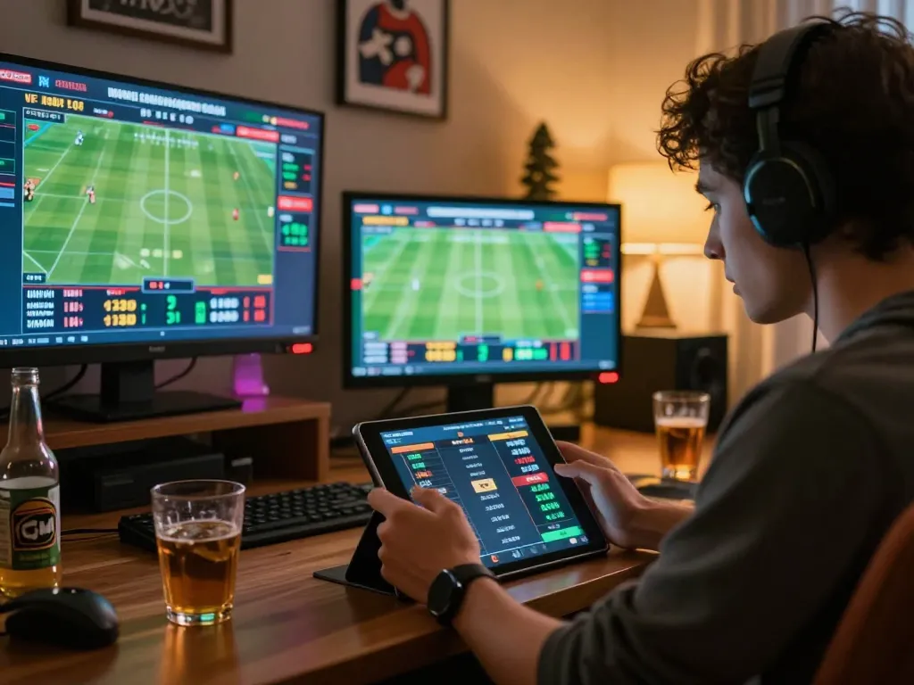 Engaged user placing strategic bets on five88 sports betting platform during a live match.