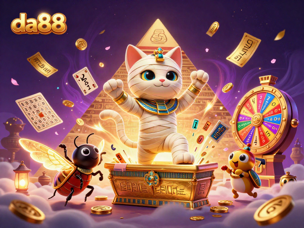 Experience thrilling adventures at da88 with the mummy cat and its magical casino elements.