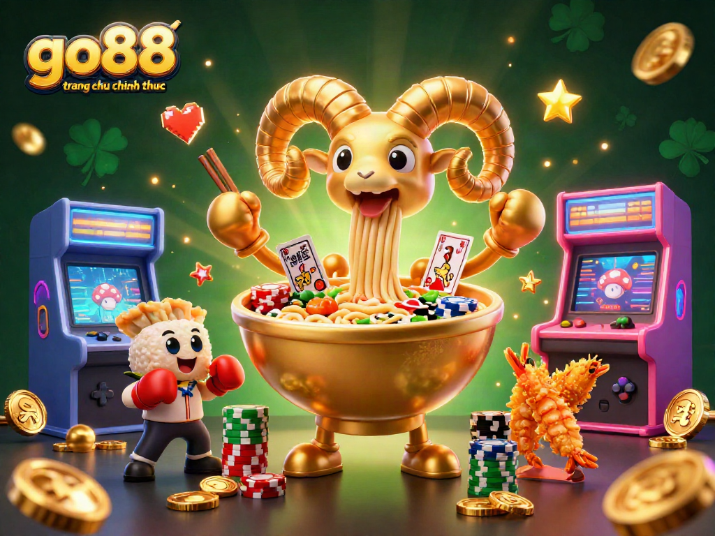 Experience excitement with go88 trang chu chinh thuc showcasing a dynamic casino-themed scene with vibrant characters.