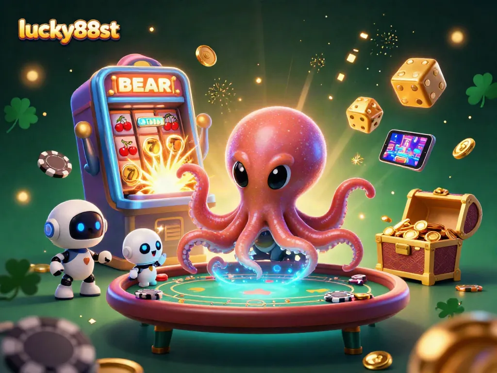 Experience high-stakes gaming action with lucky88st and an exciting alien poker scene full of vibrant casino elements.