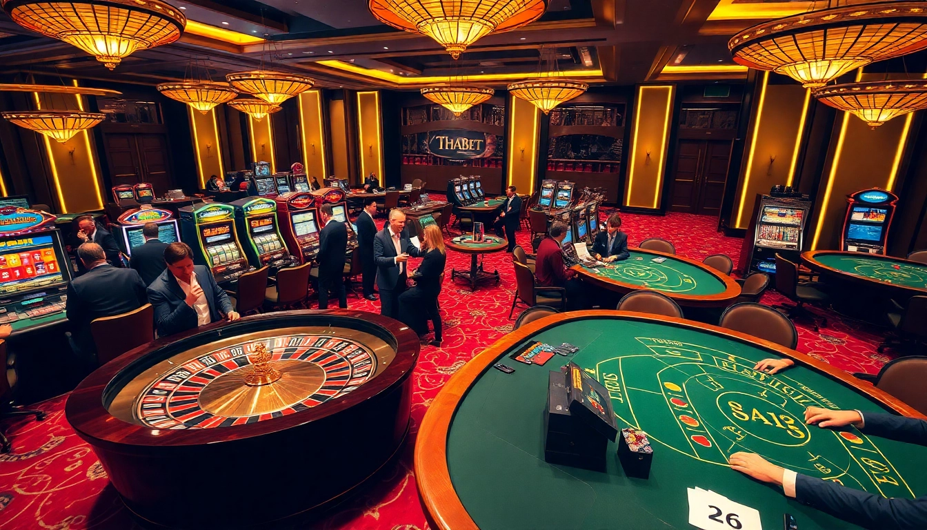 THABET casino players celebrating a big win at a vibrant roulette table.