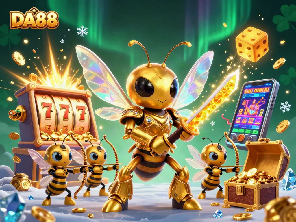Experience the thrilling jackpot moments at DA88 with vibrant casino elements in a colorful online gaming scene.