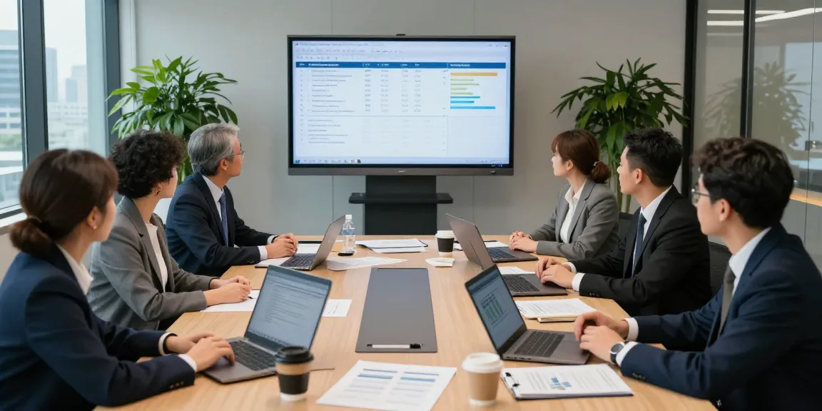 AAFI Kota Medan professionals collaborating during a forensic audit strategy meeting at a modern office.