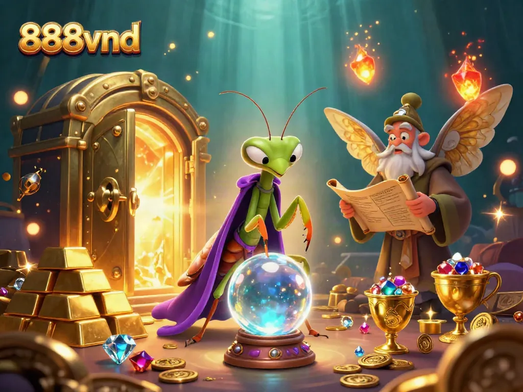 Experience gaming excitement with 888vnd featuring vibrant characters and treasure elements