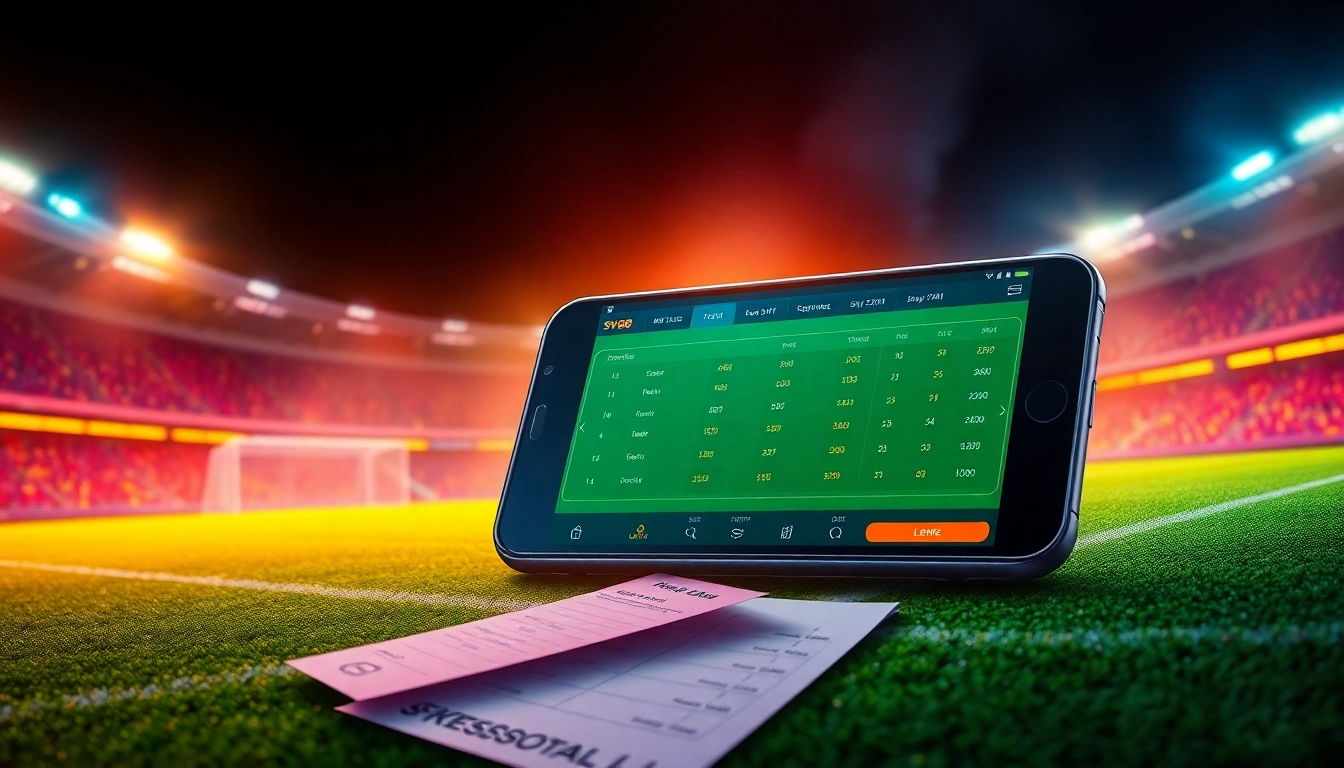 Experience sports betting with SV88 app interface showcasing live action.