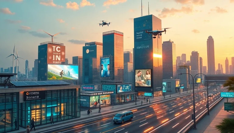 Illustration depicting how New Technology transforms urban landscapes with smart energy solutions.