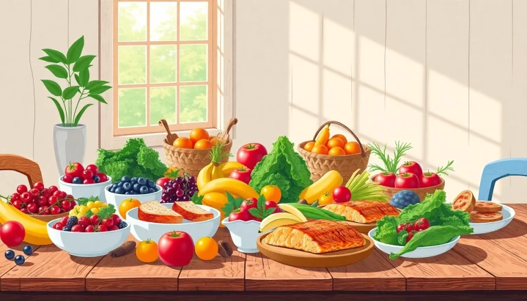 Prepare a delicious Healthy Food spread featuring fresh fruits, vegetables, and lean proteins.