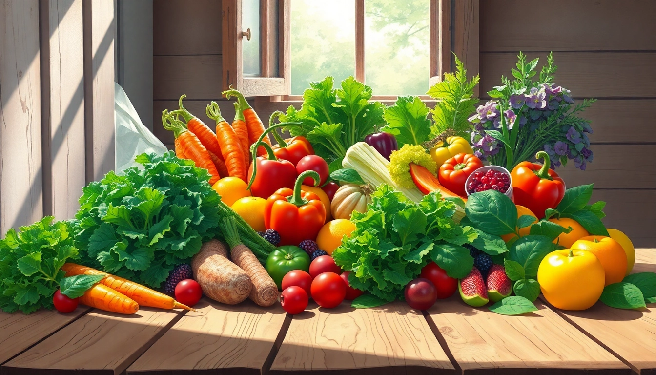 Fresh assortment of healthy food including vibrant fruits and vegetables.