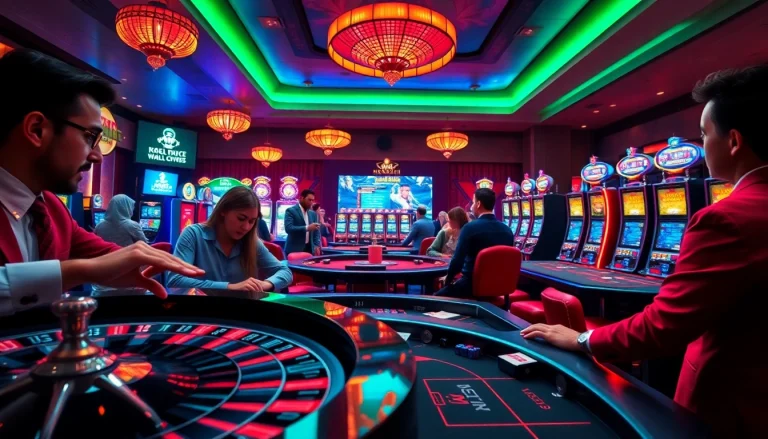 Players engaging in thrilling casino bets at https://rr888.video/, showcasing excitement around poker and slot machines.