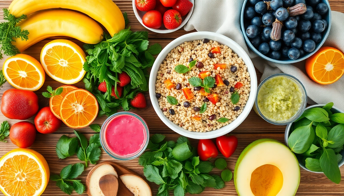 Explore a colorful assortment of healthy food options including fresh fruits and greens