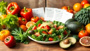 Enjoy a vibrant healthy food arrangement featuring fresh fruits and vegetables for keen eaters.