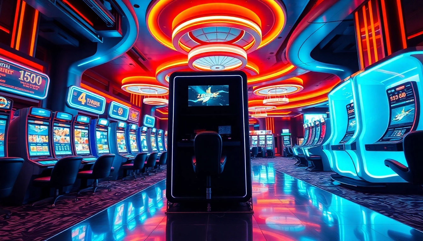 Explore the exciting world of New Technology in a futuristic casino setting, highlighting innovative gaming experiences.