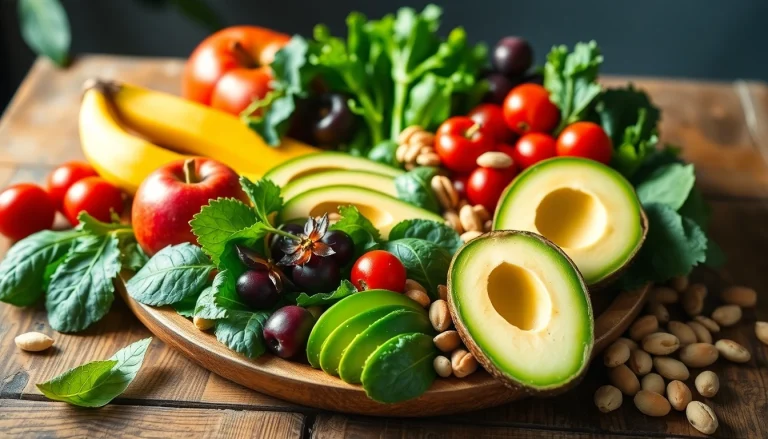 Discover a colorful healthy food platter featuring fresh fruits, greens, and lean proteins.