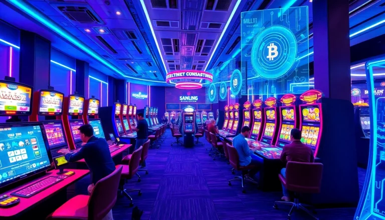 Discover the integration of New Technology in an innovative casino environment featuring VR and AI games.