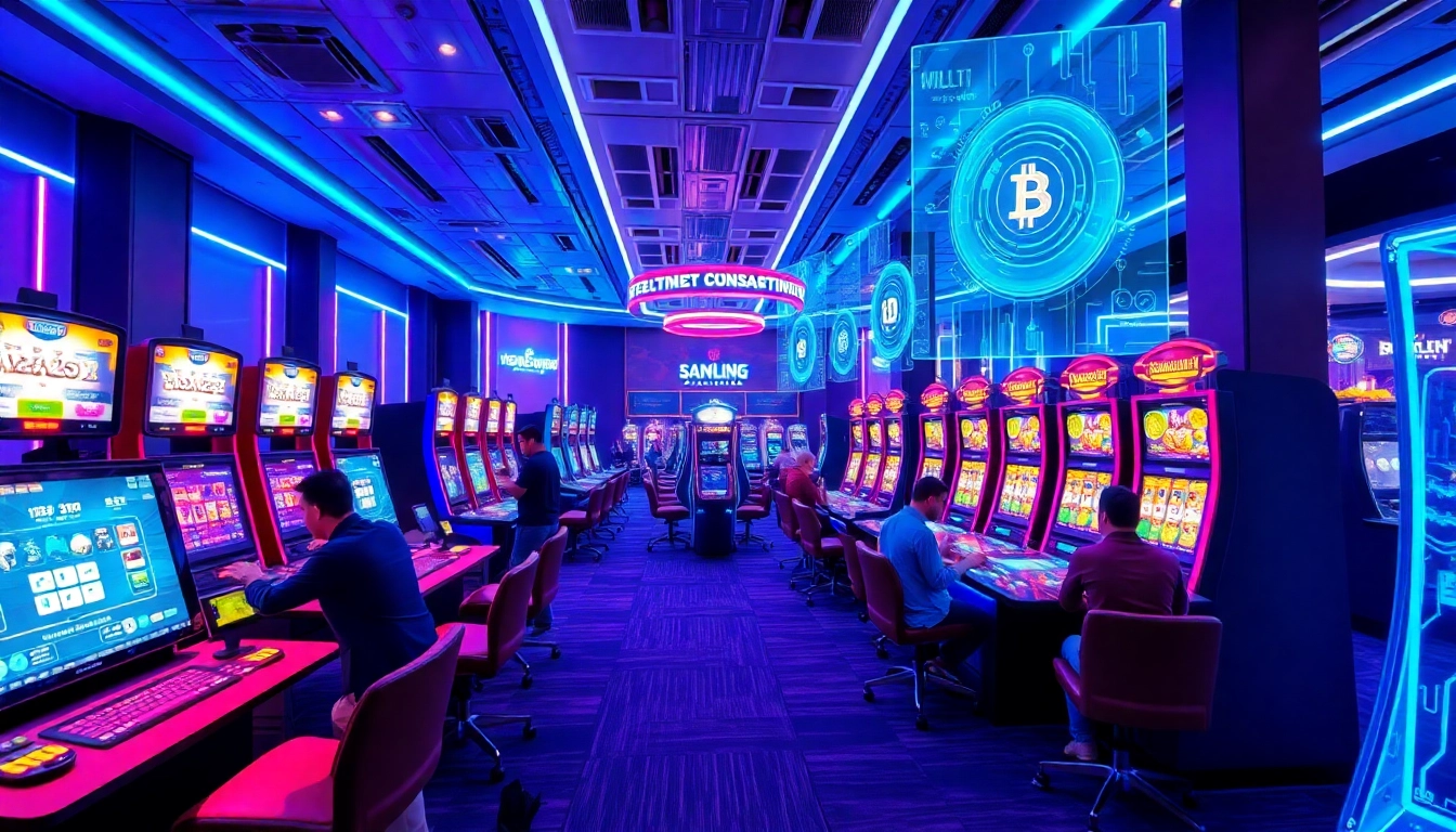 Discover the integration of New Technology in an innovative casino environment featuring VR and AI games.