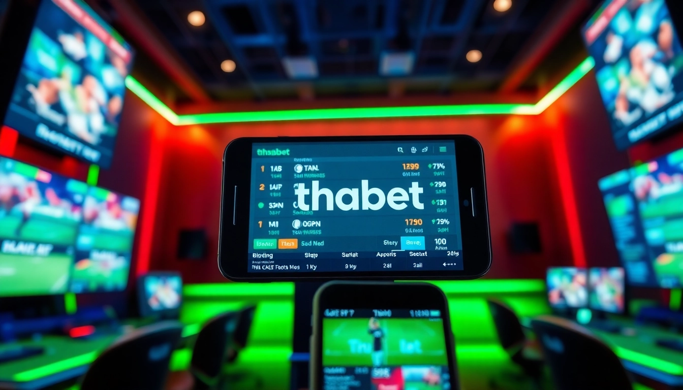 Engaging sports betting scene featuring thabet's online betting options.