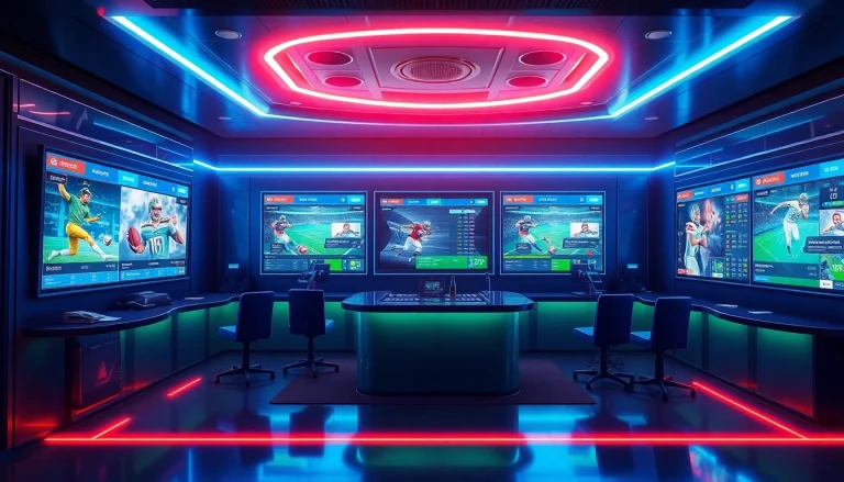 Experience the thrill of New Technology in a high-tech sports betting lounge.