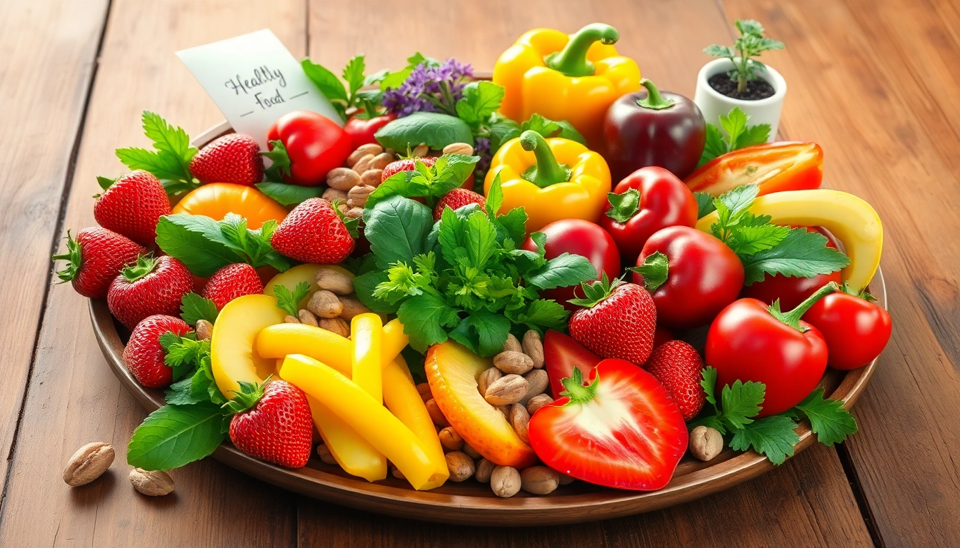 Deliciously arranged healthy food platter featuring fresh fruits and vegetables for a nutritious meal.