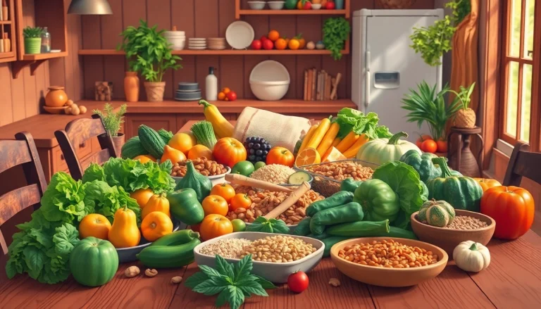 Arrange a vibrant display of healthy food options highlighting fresh vegetables and fruits.