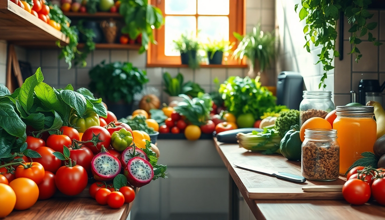 Fresh and vibrant display of healthy food ingredients inspiring nutritious meals.