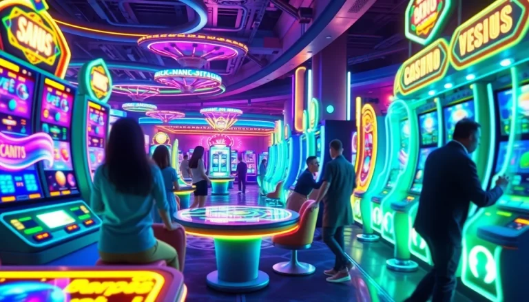 Experience the innovative integration of new technology in an advanced casino scene.