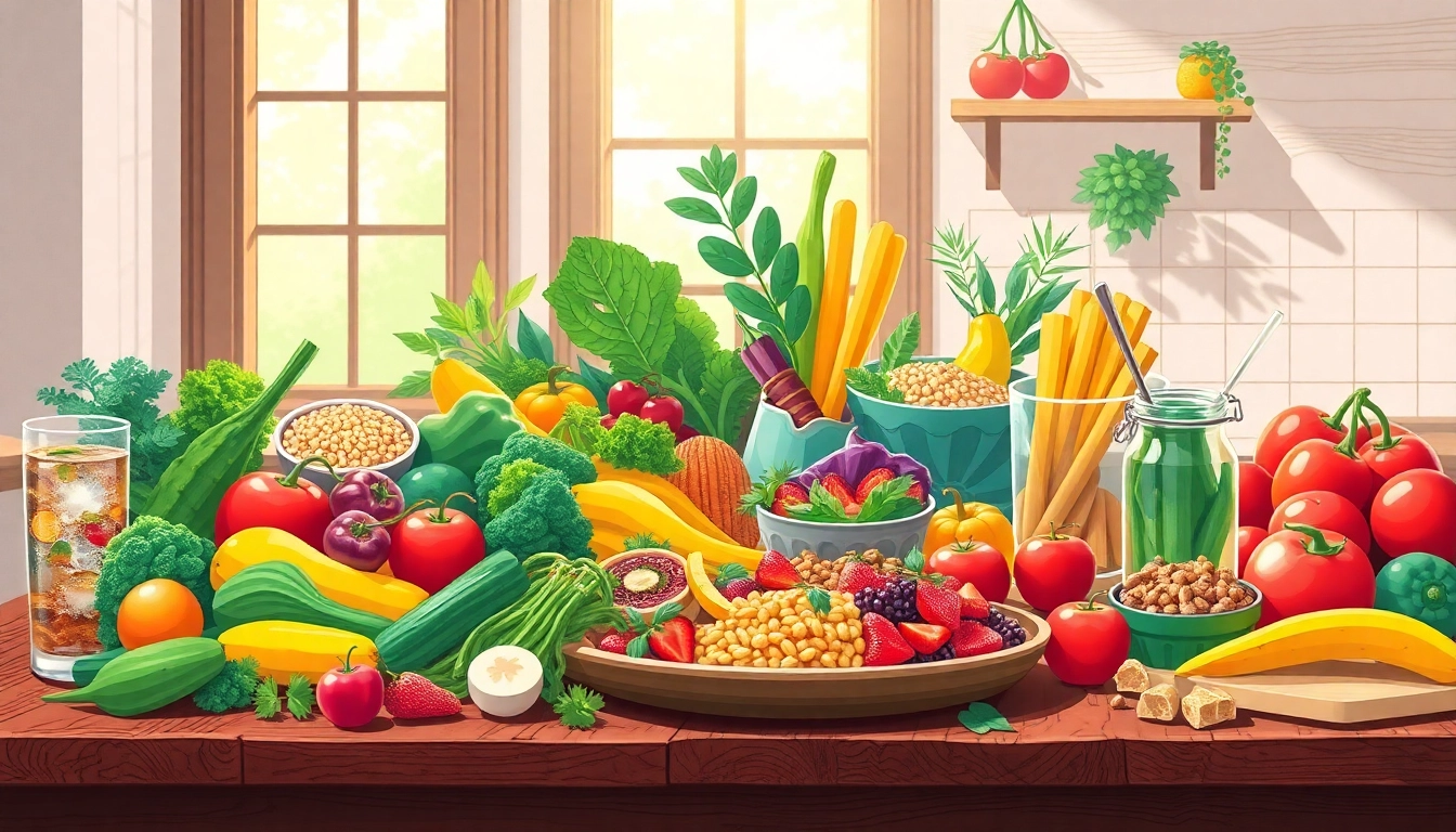 Delight in a colorful array of healthy food showcasing vibrant fruits and vegetables.