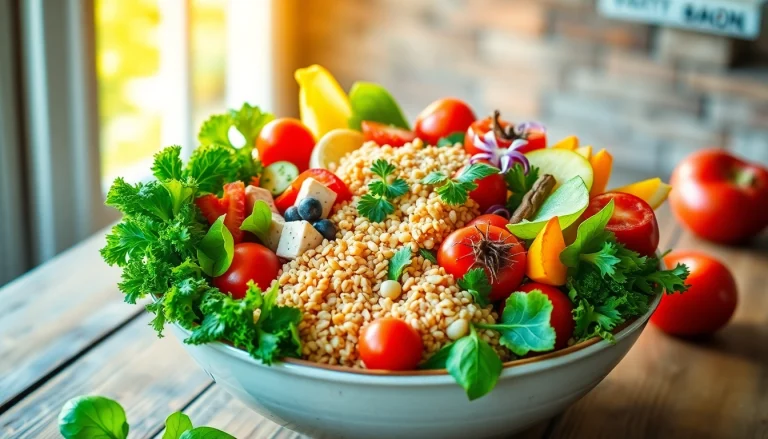 Delight in a refreshing bowl of Healthy Food filled with colorful, nutritious ingredients.