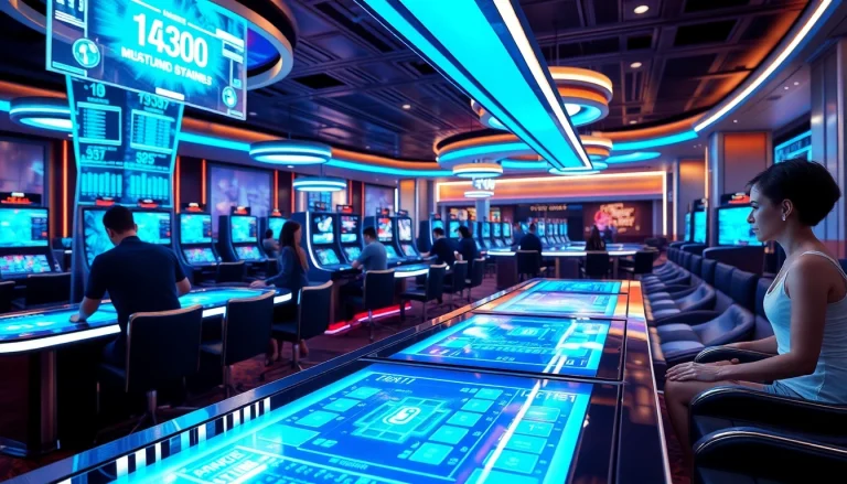 Experience the thrill of New Technology in a futuristic casino with advanced gaming features.