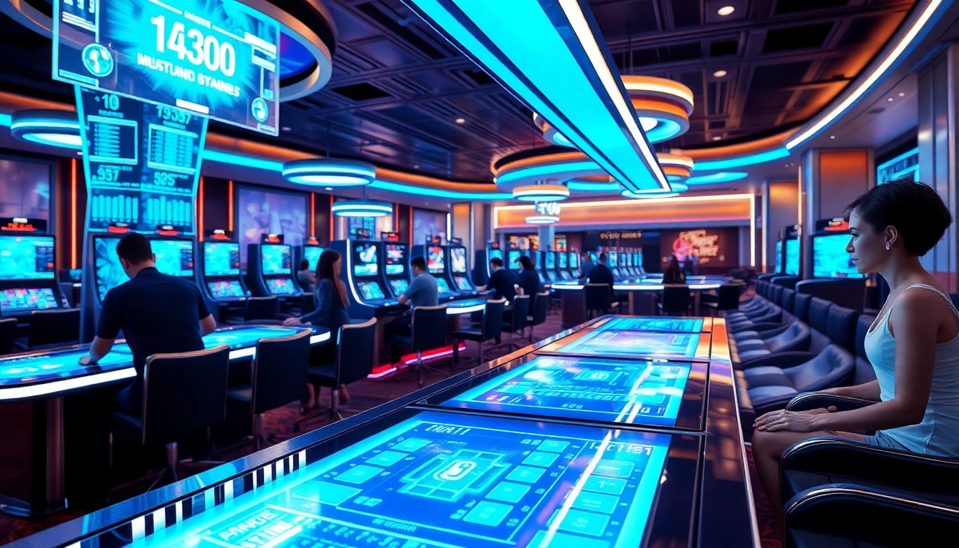 Experience the thrill of New Technology in a futuristic casino with advanced gaming features.