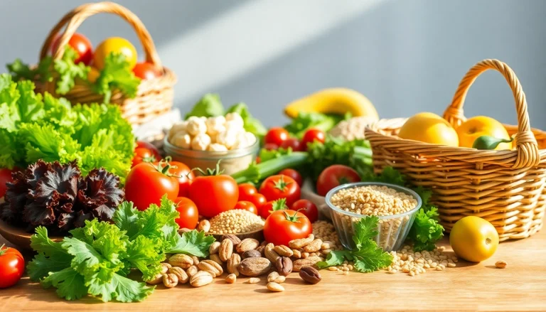 Discover a beautiful assortment of healthy food options, featuring fresh greens, vibrant vegetables, and wholesome grains.