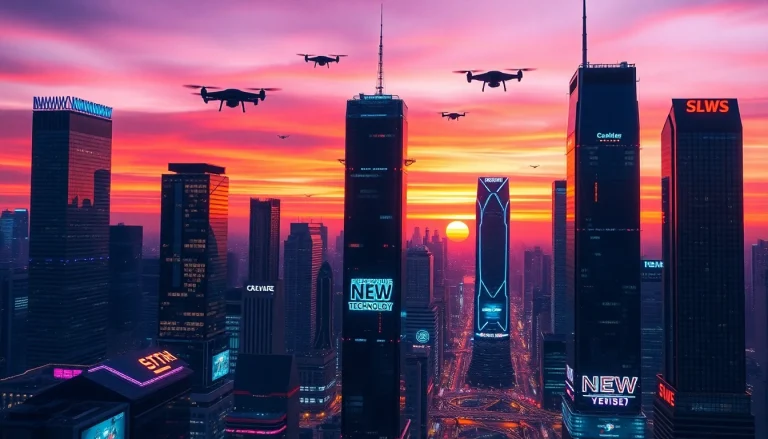 Discover the innovative skyline representing New Technology transformation.