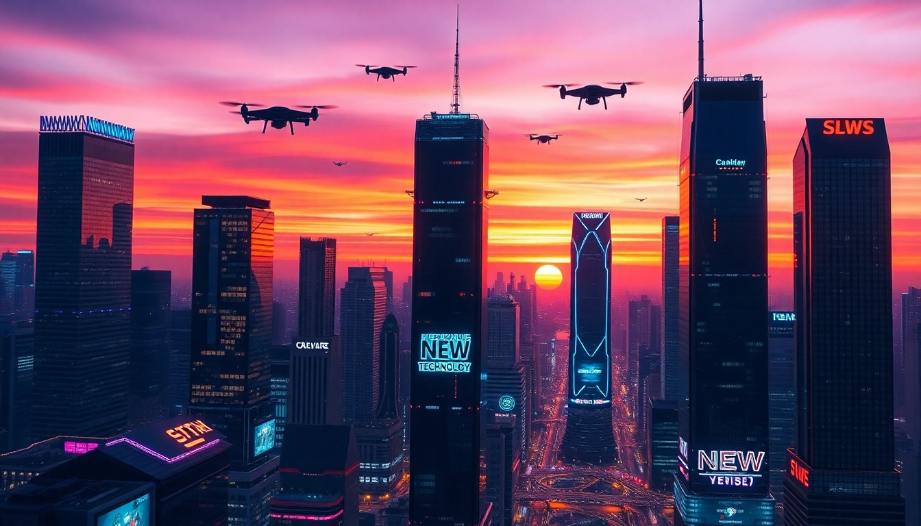 Discover the innovative skyline representing New Technology transformation.