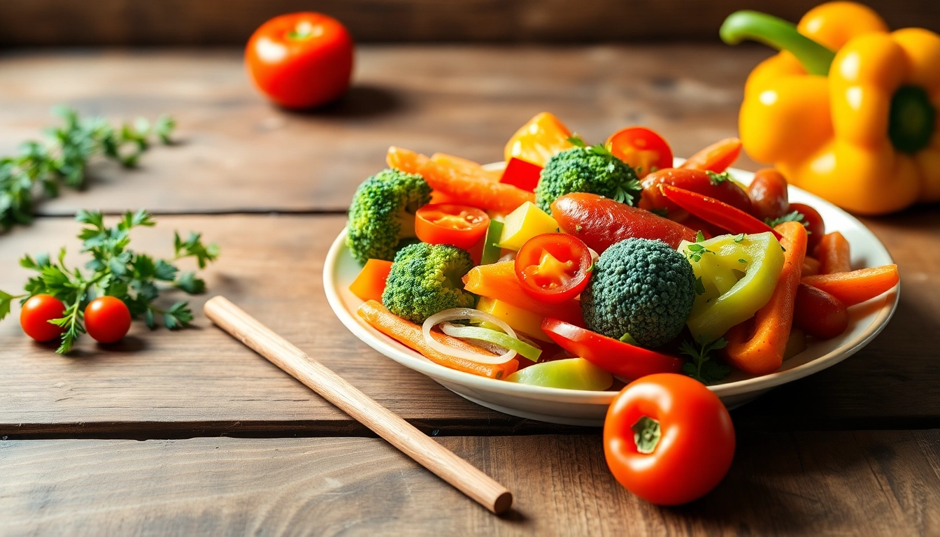 Celebrate healthy food with a colorful plate of fresh fruits and vegetables arranged beautifully.