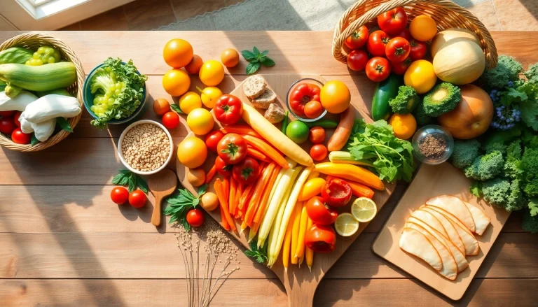 Enjoy a vibrant display of healthy food, showcasing fresh fruits, vegetables, and grains.