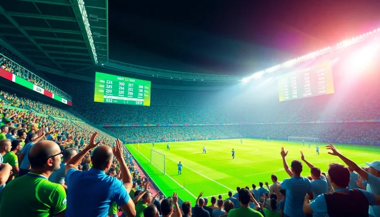 Explore kèo nhà cái in an electrifying stadium atmosphere filled with vibrant betting graphics.
