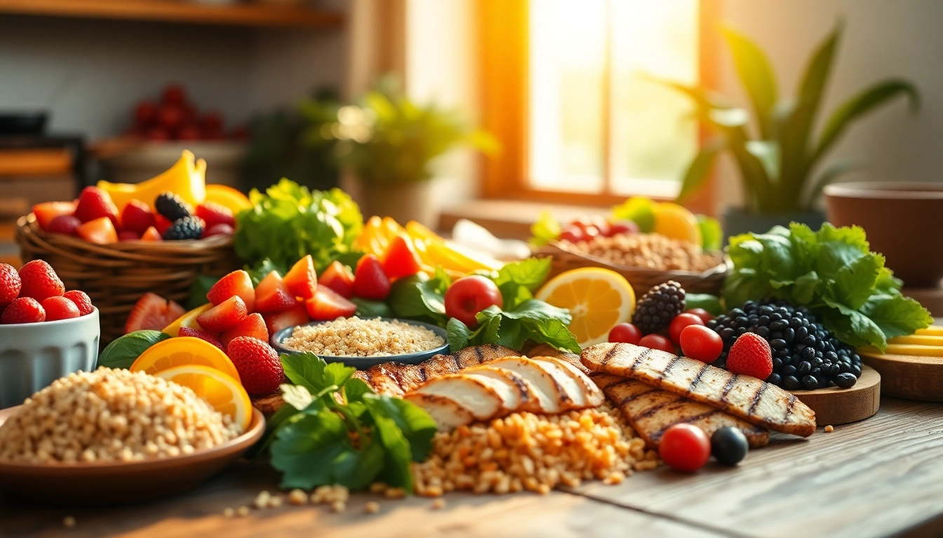 Delicious healthy food spread featuring vibrant fruits, vegetables, and proteins to inspire nutritious meals.