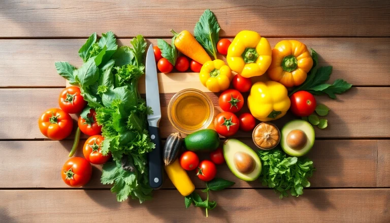 Explore a beautifully arranged healthy food spread featuring fresh fruits and vibrant vegetables, promoting nutritious eating.