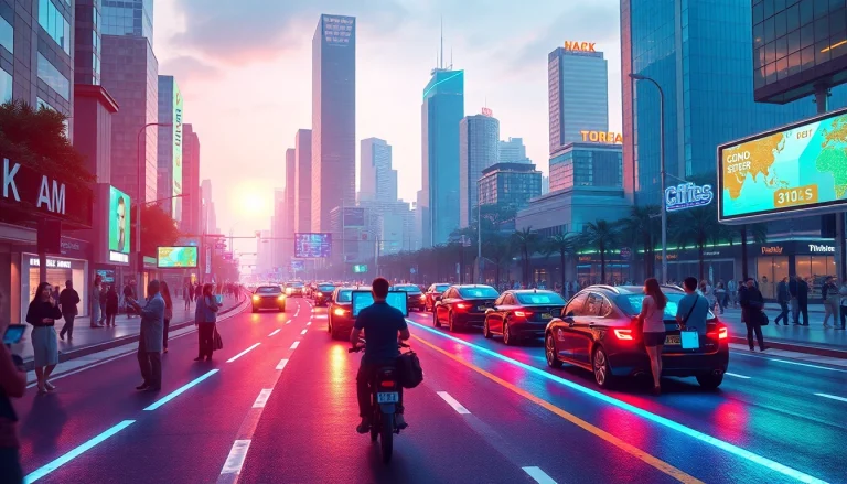 Discover how New Technology is transforming urban environments with futuristic AI-integrated cityscapes.