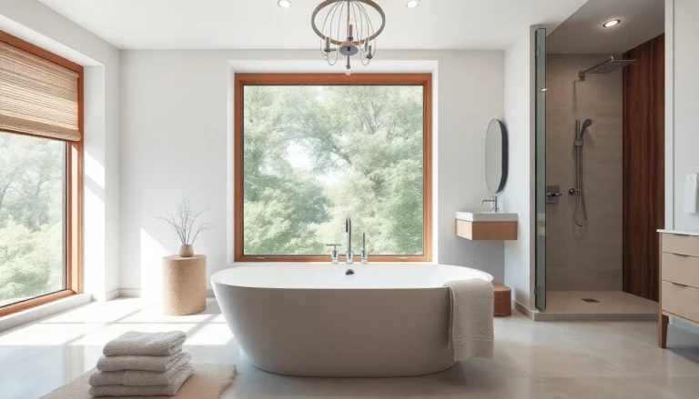 Experience stunning transformation in this bathroom remodeling project featuring a serene tub and modern design.