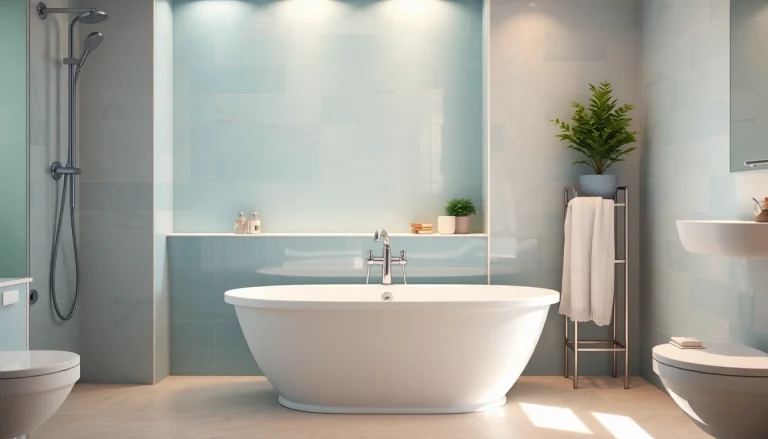 Elegant bathroom showcasing the expertise of bathroom fitters in modern renovation design.